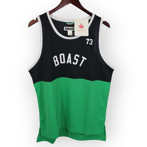 BOAST USA '73 Sprint Tank Top Navy Green White Mesh-Upper Retro Prep Streetwear